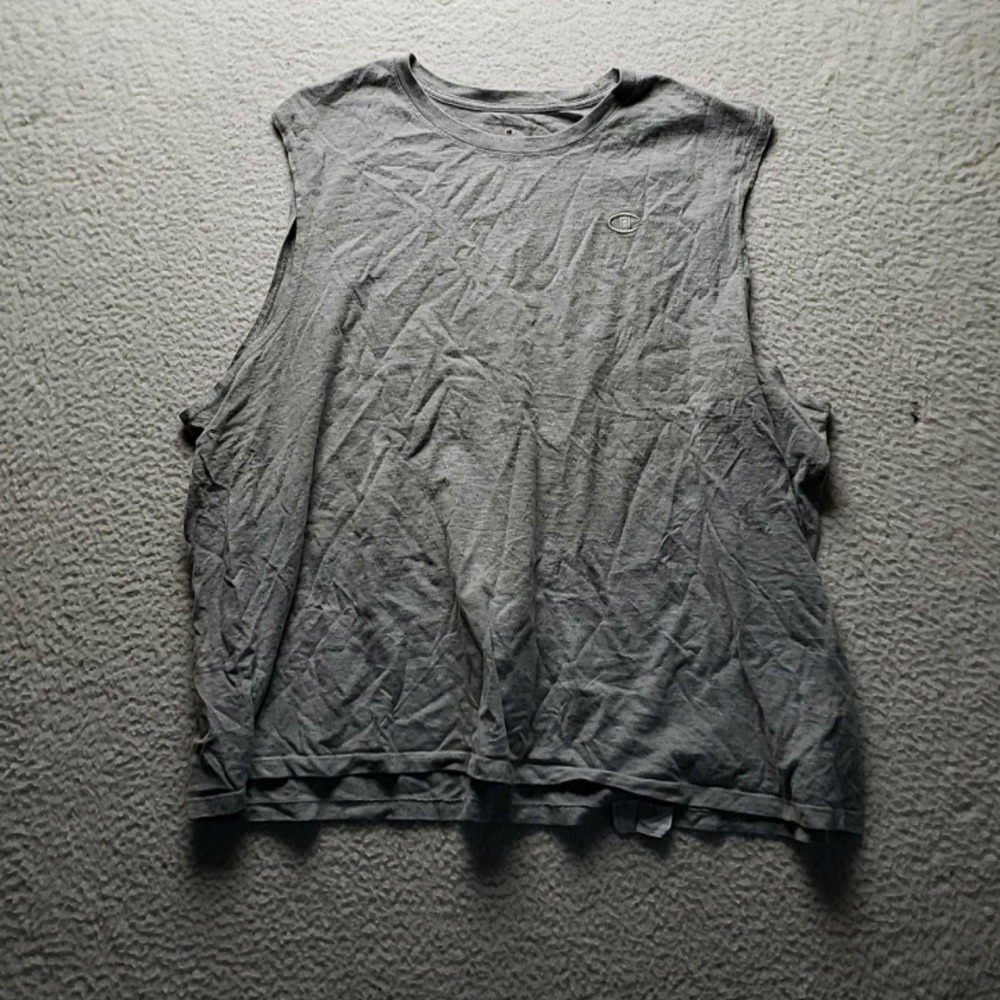 Champion Shirt Mens 2XL Gray Tagless Sleeveless Jersey Tank Top Athletic
